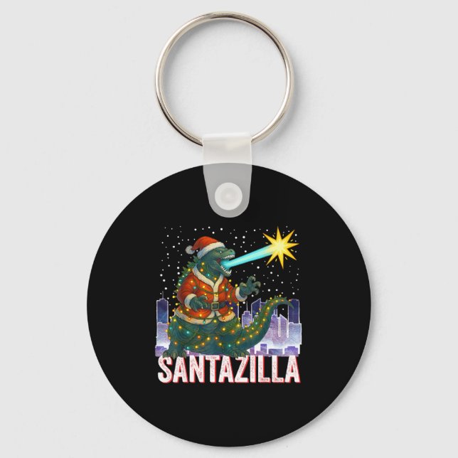 Chaveiro Natal Kaiju Santazilla Monstro Japonês Dinossa (Frente)