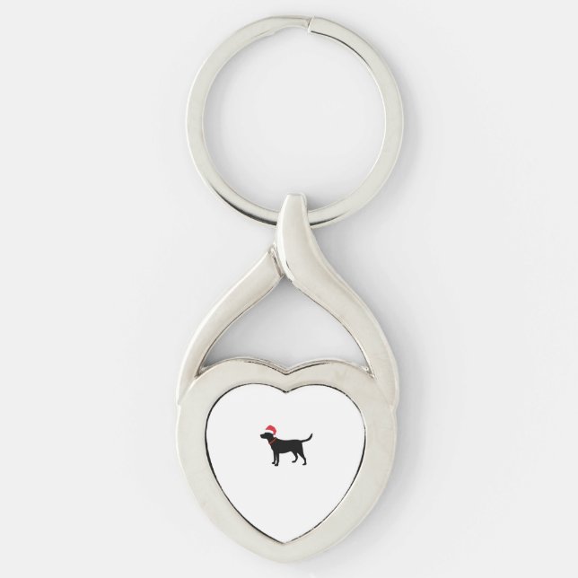 Chaveiro Natal Labrador Retriever em Santa Hat Christma (Frente)