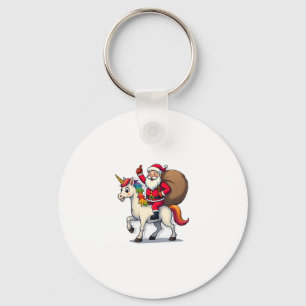 Chaveiro Natal Papai Noel Montando Unicórnio - Garotas de N