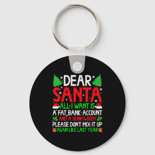 Chaveiro Natal Querido Papai Noel Eu Quero Corpo Magro &
