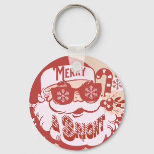 Chaveiro Natal Retrô Alegre e Brilhante Groovy