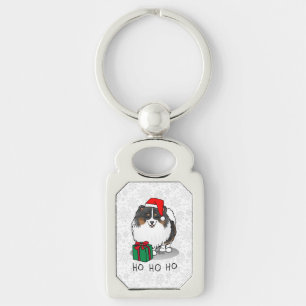 Chaveiro Natal Santa Hat Pomeraniano (tricolor)
