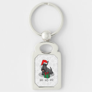 Chaveiro Natal Santa Hat Scottish Terrier (preto)