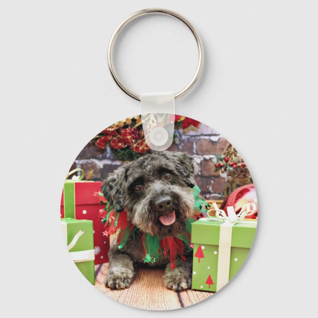 Chaveiro Natal - Schnoodle - Dexter (Frente)