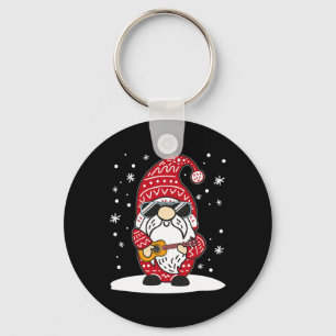 Chaveiro Natal Ukulele Xmas Gnome Tocando Uke Guitarra Mu