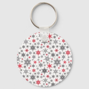 Chaveiro Natal, vermelho, branco, flocos de neve, inverno,