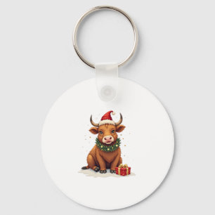 Chaveiro Natal Vintage Vaca das Terras Altas com Presentes 