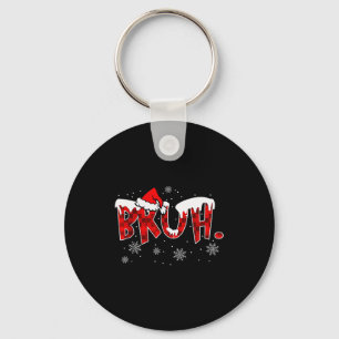 Chaveiro Natal Xadrez Vermelho Bruh Divertido Família Adole