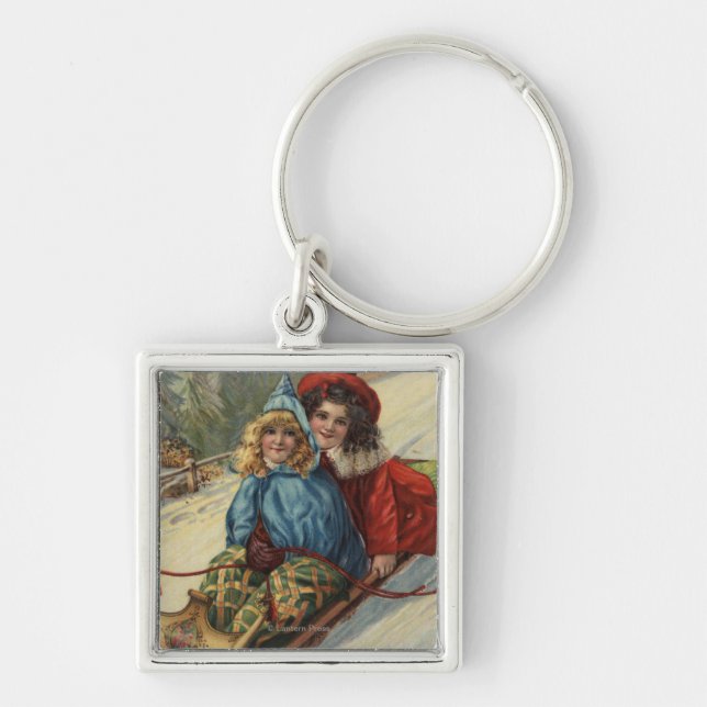 Chaveiro NatalDuas Meninas Dormindo (Frente)