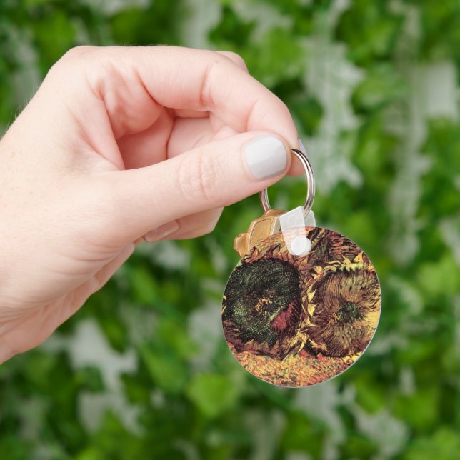 Chaveiro Nature Morta Dois Girassóis Cortados por Vincent v (Mão)