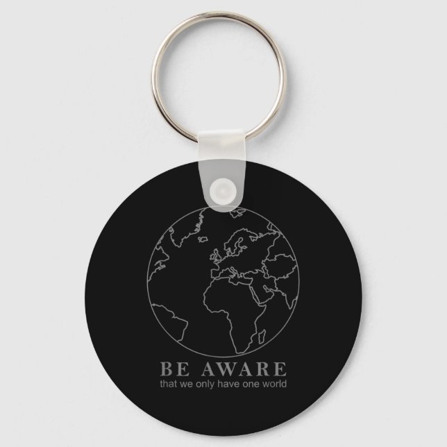 Chaveiro Natureza da Proteção Ambiental do Mapa Mundial (Frente)
