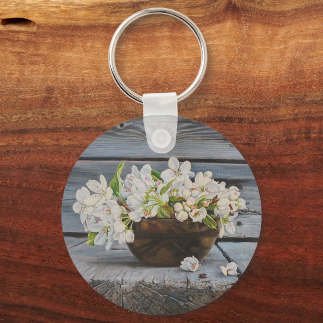 Chaveiro Natureza-Morta com Flor de Maçã – Impressão de Art (Frente)