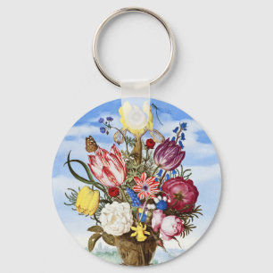 Chaveiro Natureza-morta Floral da Idade de Ouro Holandesa V