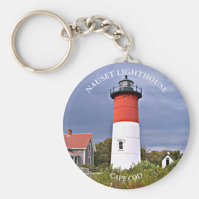Chaveiro Nauset Lighthouse, Cabo Cod Massachusetts Key Ring (Frente)