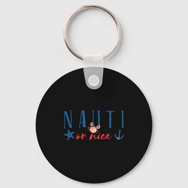 Chaveiro Nauti Or Nice Funny Nautical Christmas  (Frente)
