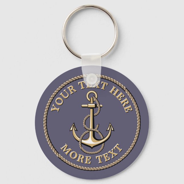 Chaveiro Nautical Anchor And Rope Template (Frente)