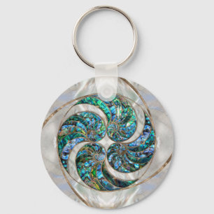 Chaveiro Nautilus Shell - Abalone e Pérola