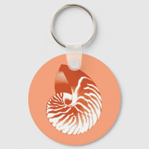 Chaveiro Nautilus shell - terracotta e branco