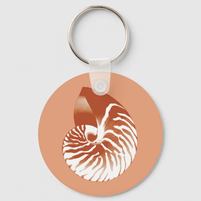 Chaveiro Nautilus shell - terracotta e branco (Frente)