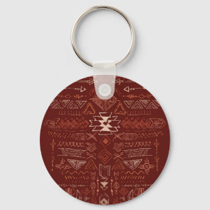 Chaveiro Navajo Aztec: Padrão Étnico De Doodle.