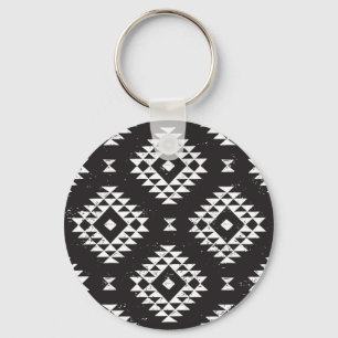 Chaveiro Navajo Geométrico: Tribal Branco Negro.