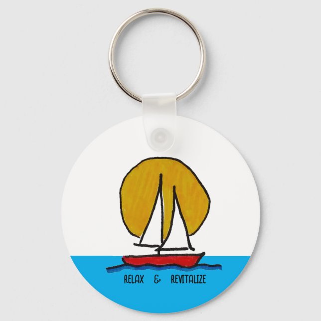 Chaveiro Navegação no Sol - Relaxe e revitalize (Frente)