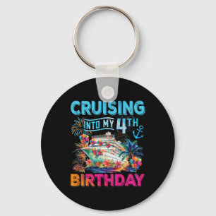 Chaveiro Navegando para a Viagem do Meu 4º Aniversário Cruz