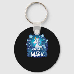 Chaveiro Navegue pelo seu adesivo magico do Unicorn