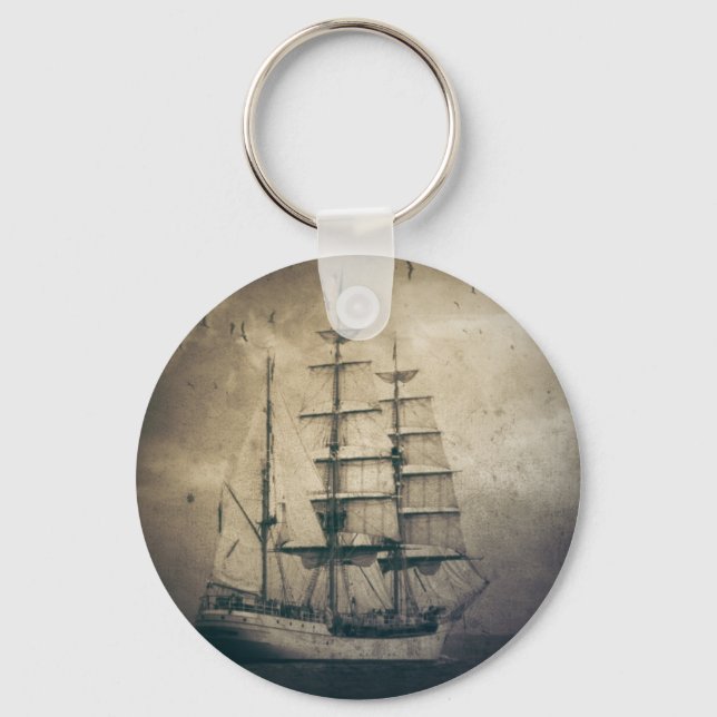 Chaveiro Navio de navegação marítima no oceano náutico (Frente)