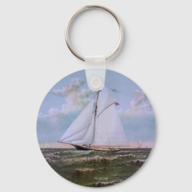 Chaveiro Navio de Vela Antigo Iate de Sloope Oceano (Frente)