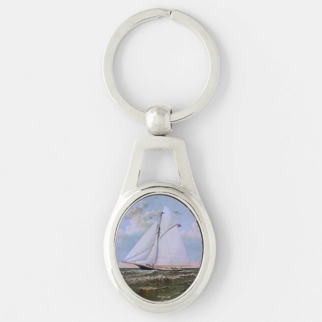 Chaveiro Navio de Vela Antigo Iate de Sloope Oceano (Frente)