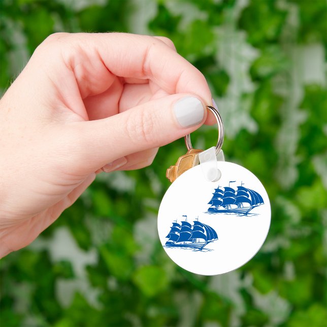 Chaveiro Navio de Velas Antigo Clipper Náutico Oceano (Criador carregado)