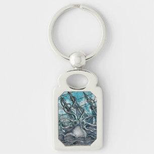Chaveiro Navio gigante Octopus Blue Sea Monster