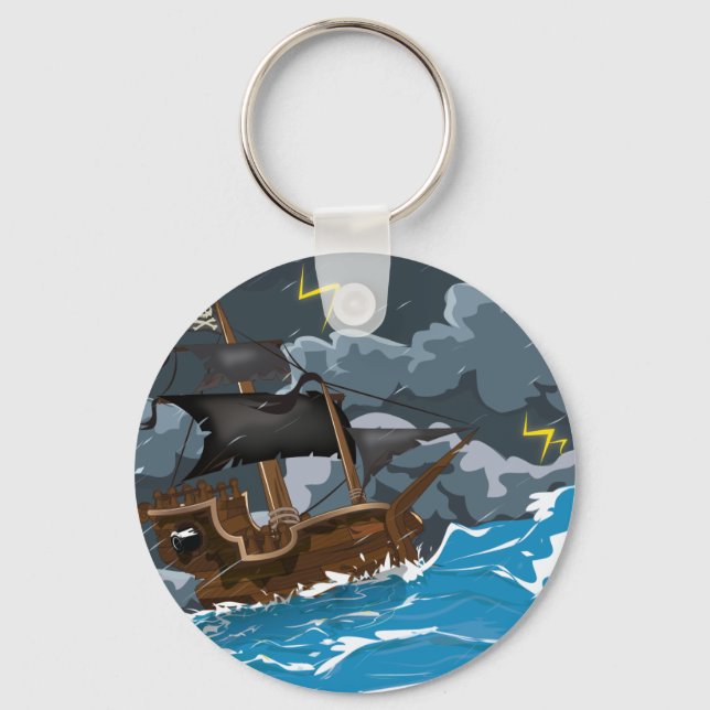 Chaveiro Navio Pirata na Tempestade (Frente)