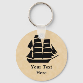 Chaveiro Navio pirata. Navio à vela.