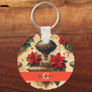 Chaveiro Navio Steampunk Personalizado com Poinsettia
