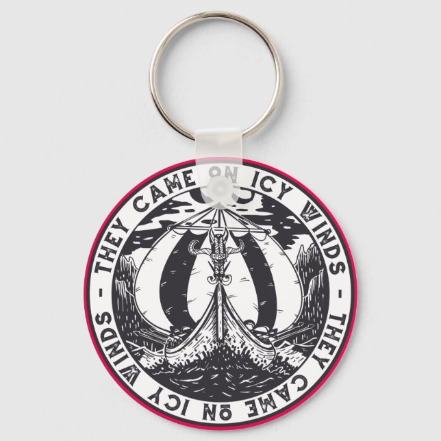 Chaveiro Navio Viking Design Escandinavo Nórdico (Frente)