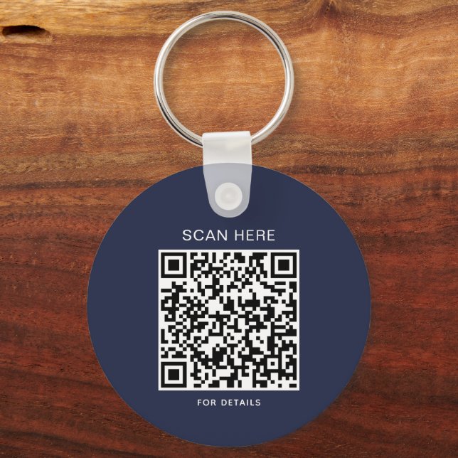 Chaveiro Navy Blue Logo Keychain with QR Code (Verso)