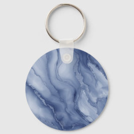 Chaveiro Navy- Blue Organic Marble-Like Texture