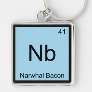 Chaveiro Nb - Símbolo de Elemento de Química Narwhal Baco