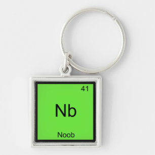 Chaveiro Nb - Símbolo de Elemento de Química Noob Novato En