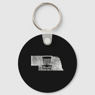 Chaveiro Nebraska Disc Golf Estado Com Cesto Gr Distressed