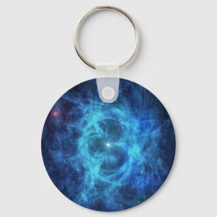 Chaveiro Nebulosa azul abstrata
