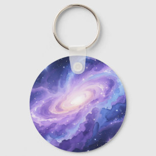 Chaveiro Nebulosa de Galáxia Espiral Roxa Redemoinho Cósmic
