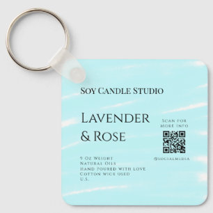 Chaveiro negócio de vela de soja rosa lavanda adicionar cód