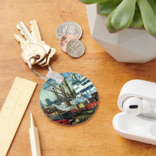 Chaveiro Negócio do vintage, transporte entrado do navio d