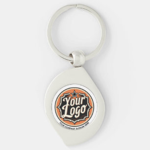 Chaveiro Negócio Simples de Logotipo e Texto Personalizado
