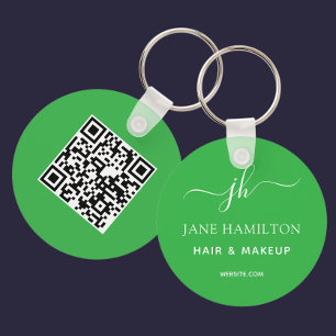 Chaveiro Negócios Promocionais com QR Code Verde