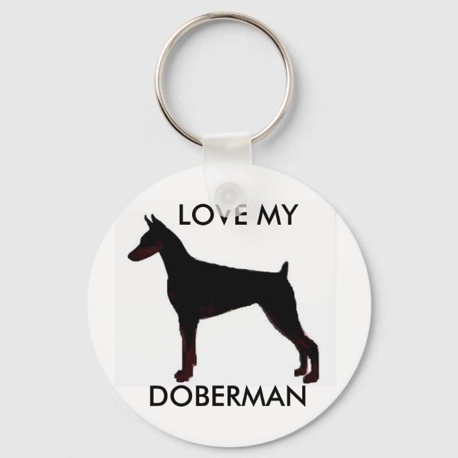 Chaveiro negro doberman, AME MEU, DOBERMAN (Frente)