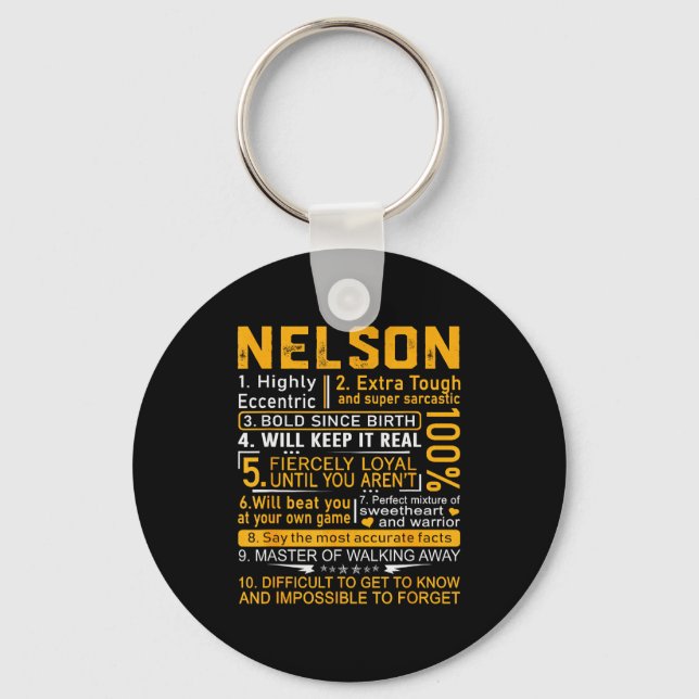 Chaveiro Nelson Name Shirt D Nelson Last Name  (Frente)